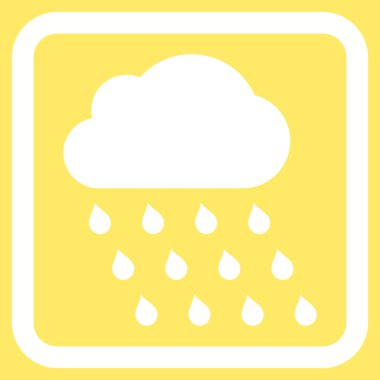 Yağmur bulutu düz vektör simgesi