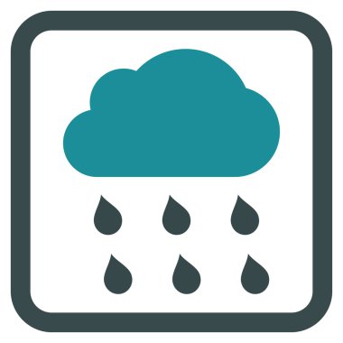 Yağmur bulutu düz vektör simgesi