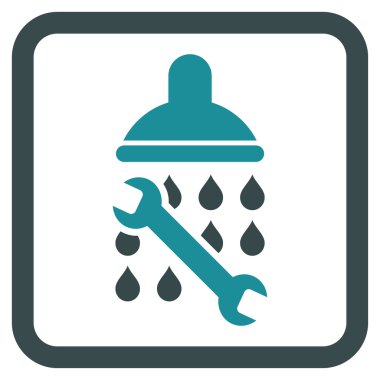 Duş sıhhi tesisat düz vektör simgesi