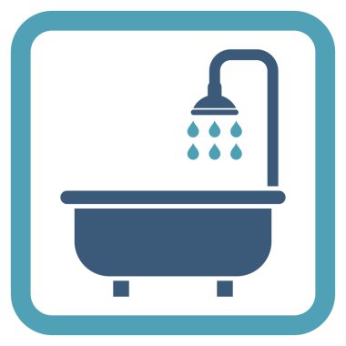 Duş banyo düz vektör simgesi