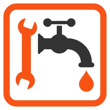 Sıhhi tesisat düz vektör simgesi