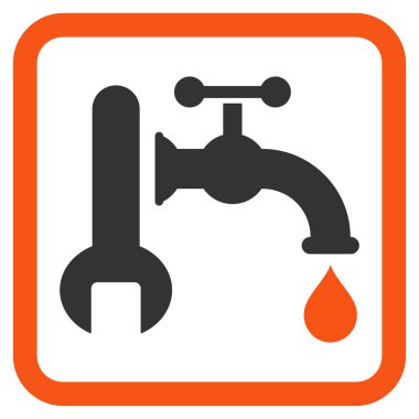 Sıhhi tesisat düz vektör simgesi