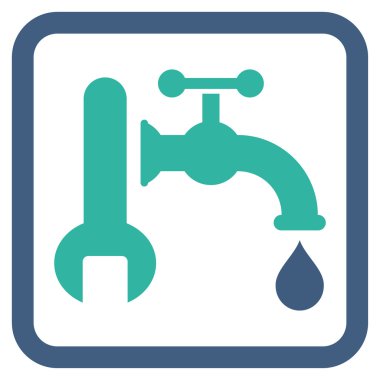 Sıhhi tesisat düz vektör simgesi