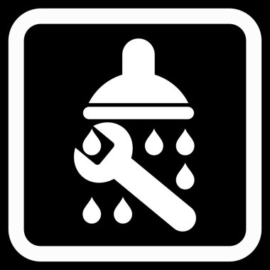 Duş sıhhi tesisat düz vektör simgesi