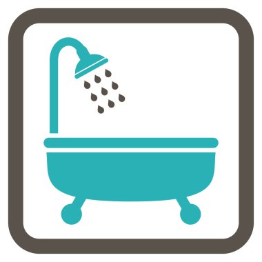 Duş banyo düz vektör simgesi