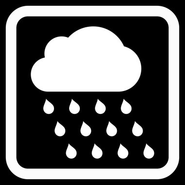 Yağmur bulutu düz vektör simgesi