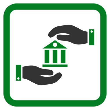 Banka hizmet düz vektör simgesi