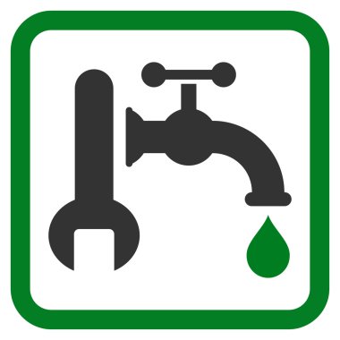 Sıhhi tesisat düz vektör simgesi