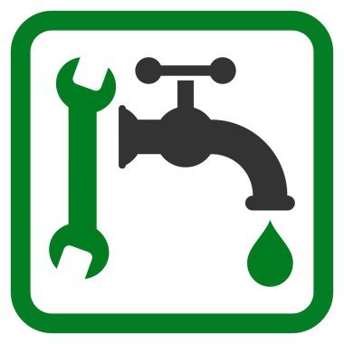 Sıhhi tesisat düz vektör simgesi