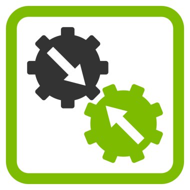 Dişli Tümleştirme düz vektör simgesi