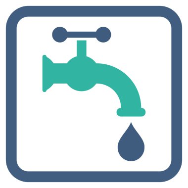 Su musluk düz vektör simgesi