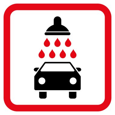 Araba duş düz vektör simgesi