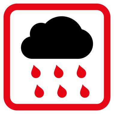 Yağmur bulutu düz vektör simgesi