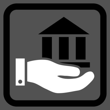 Banka hizmet düz vektör simgesi