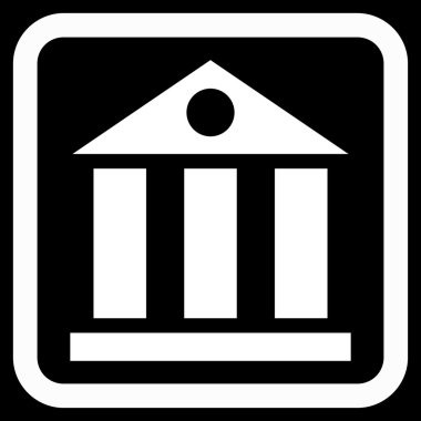 Banka Binası düz vektör simgesi
