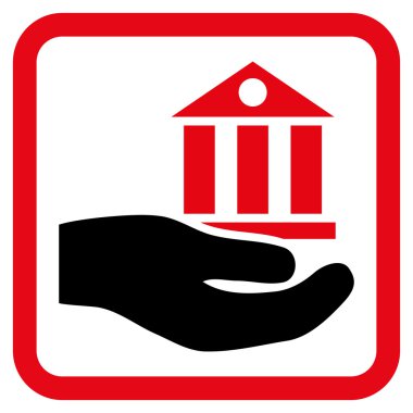 Banka hizmet düz vektör simgesi