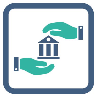 Banka hizmet düz vektör simgesi