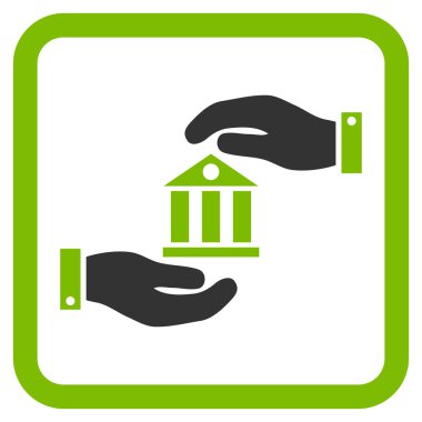 Banka hizmet düz vektör simgesi