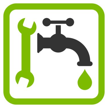 Sıhhi tesisat düz vektör simgesi