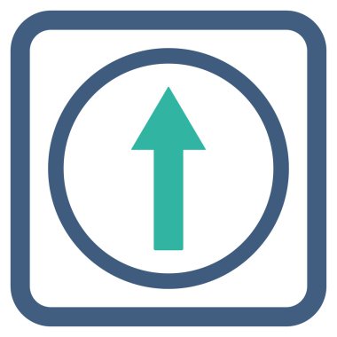 Yukarı yönlü ok düz vektör simgesi