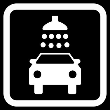 Araba duş düz vektör simgesi