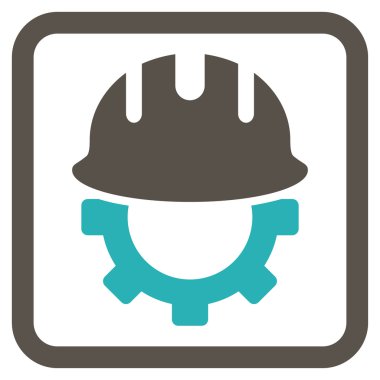 Geliştirme işçisi düz vektör simgesi