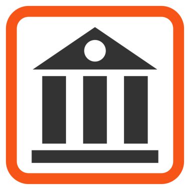 Banka Binası düz vektör simgesi