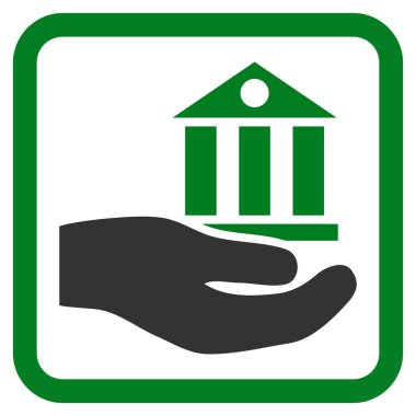Banka hizmet düz vektör simgesi