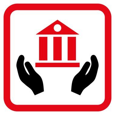 Banka hizmet düz vektör simgesi