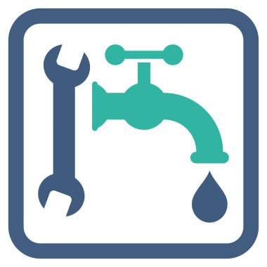 Sıhhi tesisat düz vektör simgesi