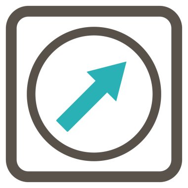 Yukarı sağ yuvarlak ok düz vektör simgesi