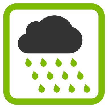 Yağmur bulutu düz vektör simgesi