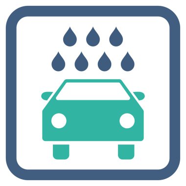 Araba duş düz vektör simgesi