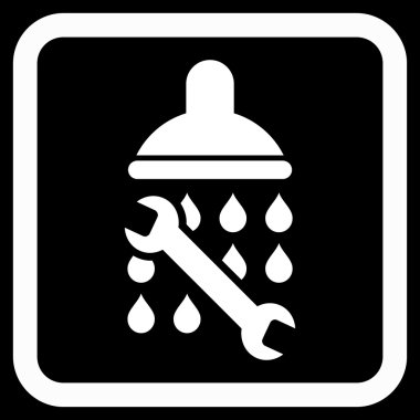 Duş sıhhi tesisat düz vektör simgesi