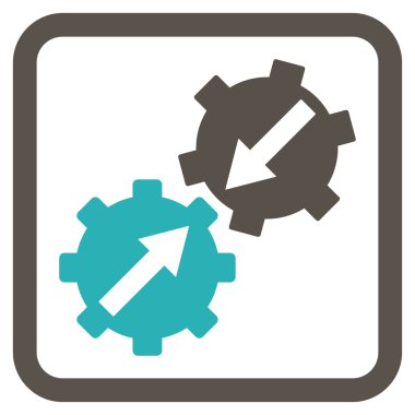 Dişli Tümleştirme düz vektör simgesi