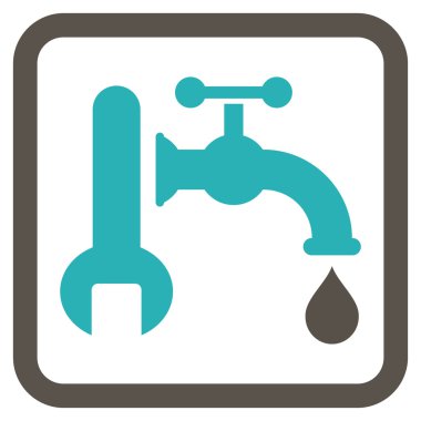 Sıhhi tesisat düz vektör simgesi