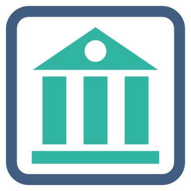 Banka Binası düz vektör simgesi