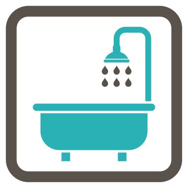 Duş banyo düz vektör simgesi