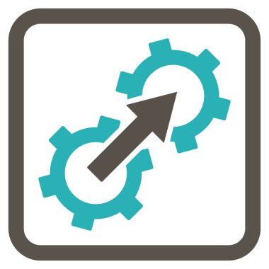 Dişli Tümleştirme düz vektör simgesi