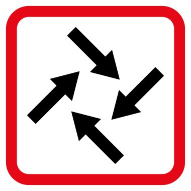 Merkezcil oklar düz vektör simgesi