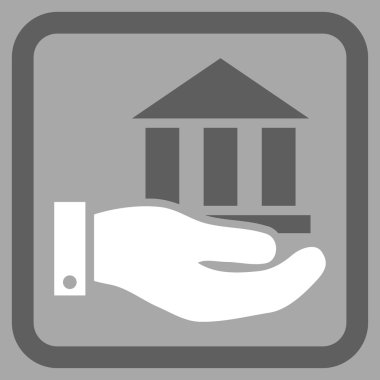 Banka hizmet düz vektör simgesi