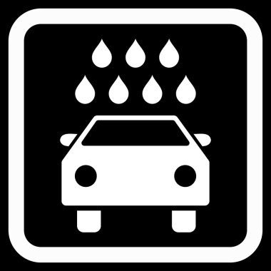 Araba duş düz vektör simgesi