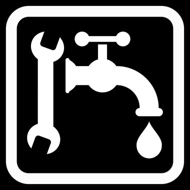 Sıhhi tesisat düz vektör simgesi