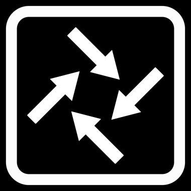 Merkezcil oklar düz vektör simgesi