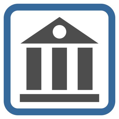 Banka Binası düz vektör simgesi