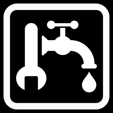 Sıhhi tesisat düz vektör simgesi