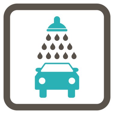 Araba duş düz vektör simgesi