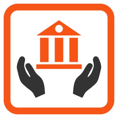 Banka hizmet düz vektör simgesi