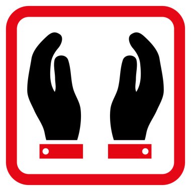 Bakım el düz vektör simgesi