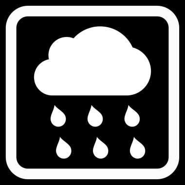 Yağmur bulutu düz vektör simgesi
